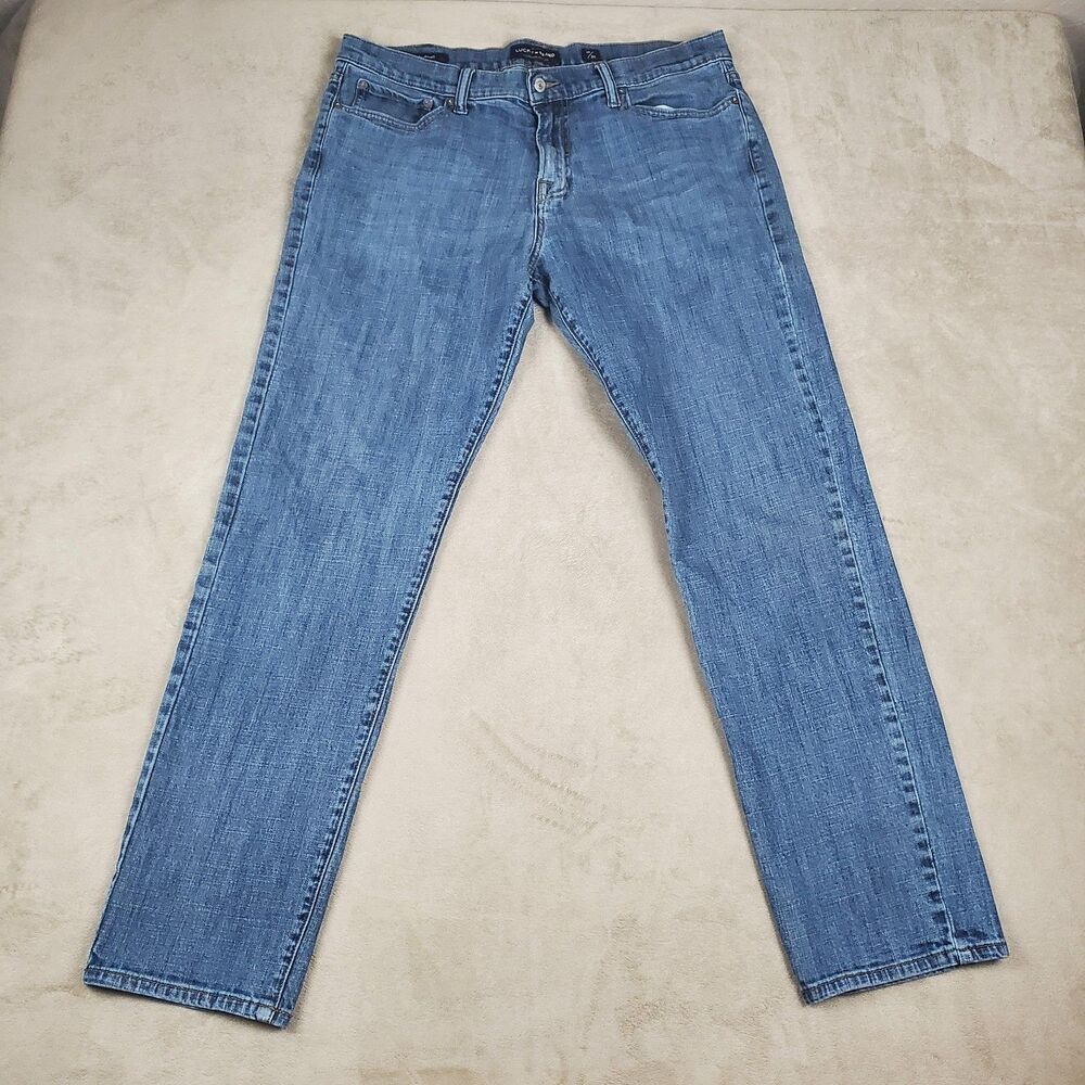 Lucky Brand 221 Straight Jeans Mens 38x32 Blue Medium Wash Denim Pants Casual